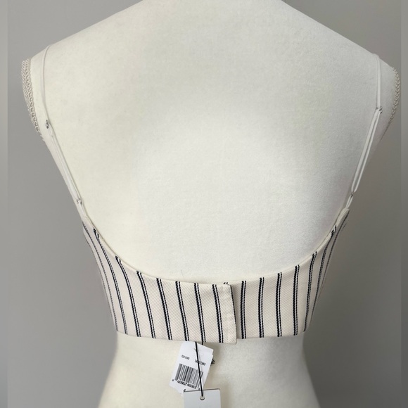 ADAM LIPPES Striped Denim Bralette Top - Picture 4 of 5